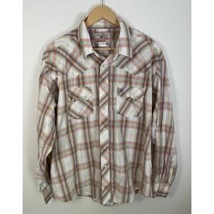 VTG 80s 90s Wrangler Western Shirt Pearl Snap Plaid Cowboy Men XXL / See Below